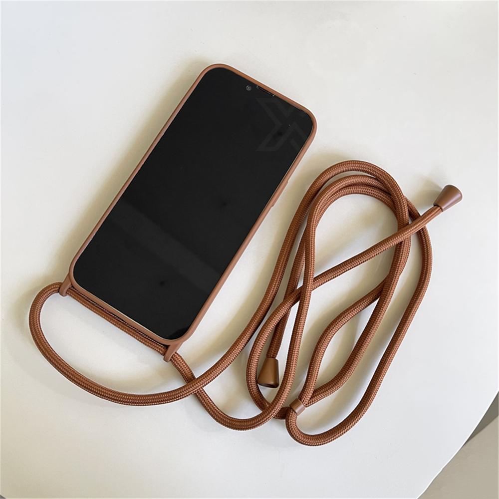 Crossbody Lanyard Cord Liquid Silicone Case For iPhone 13 16 12 Mini 14 15 Pro Max X XS XR 7 8 Plus SE Necklace Strap Soft Cover