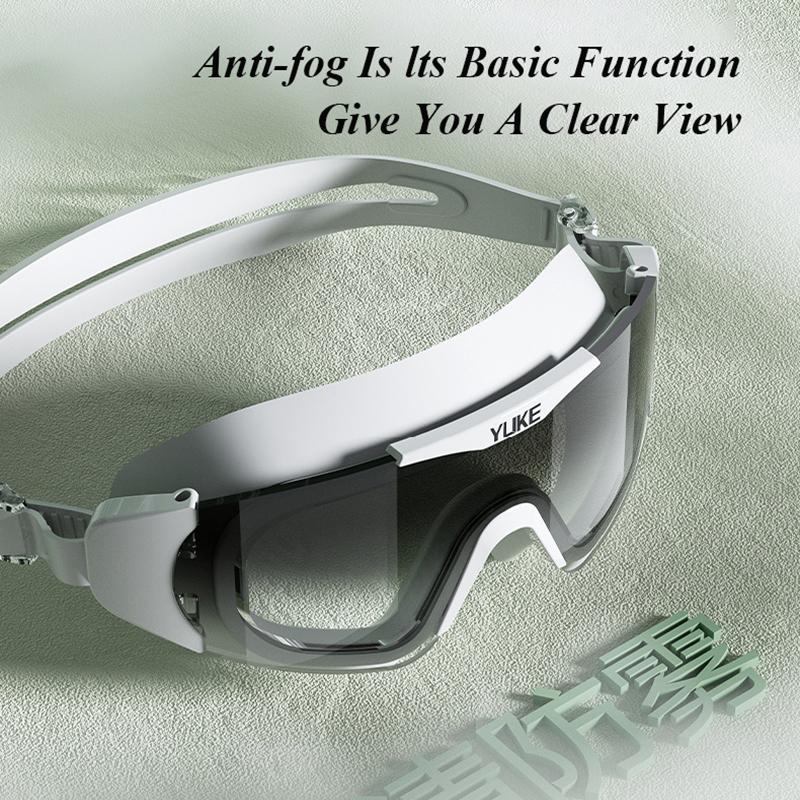 Новые модные очки для плавания с большой оправой, градиентные линзы, противотуманные, HD, водонепроницаемые, взрослые, профессиональные силиконовые очки для плавания