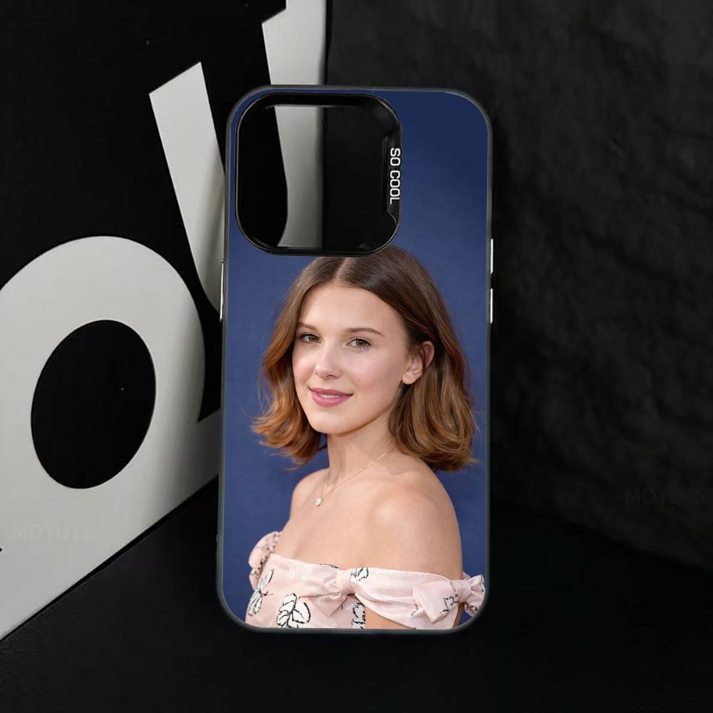 M-Millie B-Brown Actor Phone Case For iPhone 17,16,15,14,13,12,11 Plus,Pro Max,XS,Colored Silver Plated Inside Cover