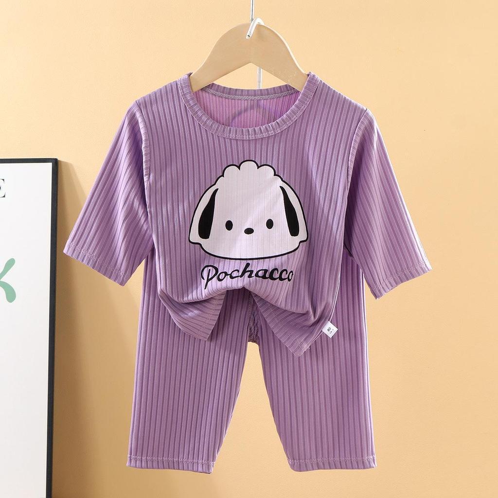 Летние детские мультяшные пижамы - с коротким рукавом, дышащие, для мальчиков и девочек 5192 EMA