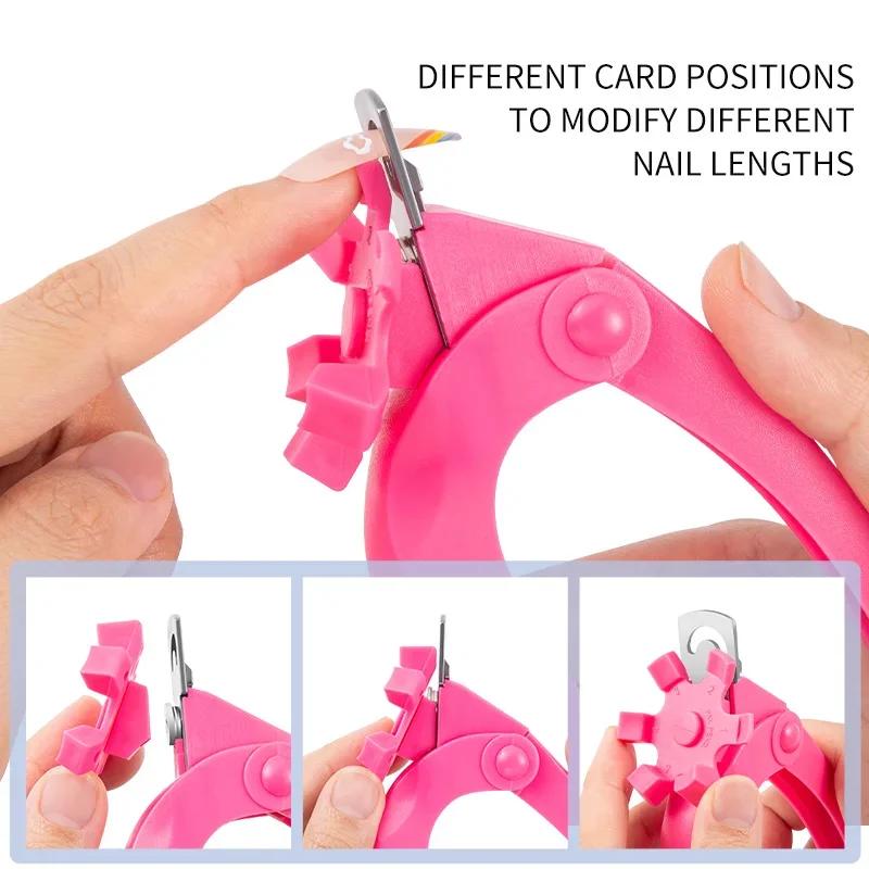 U Shaped Anti Splash Nail Clipper Acrylic Fake Nails Scissor Nail Tip Edge Cutter Trimmer Manicure with Sizer Precise Cutting Manicure Tools Home Use