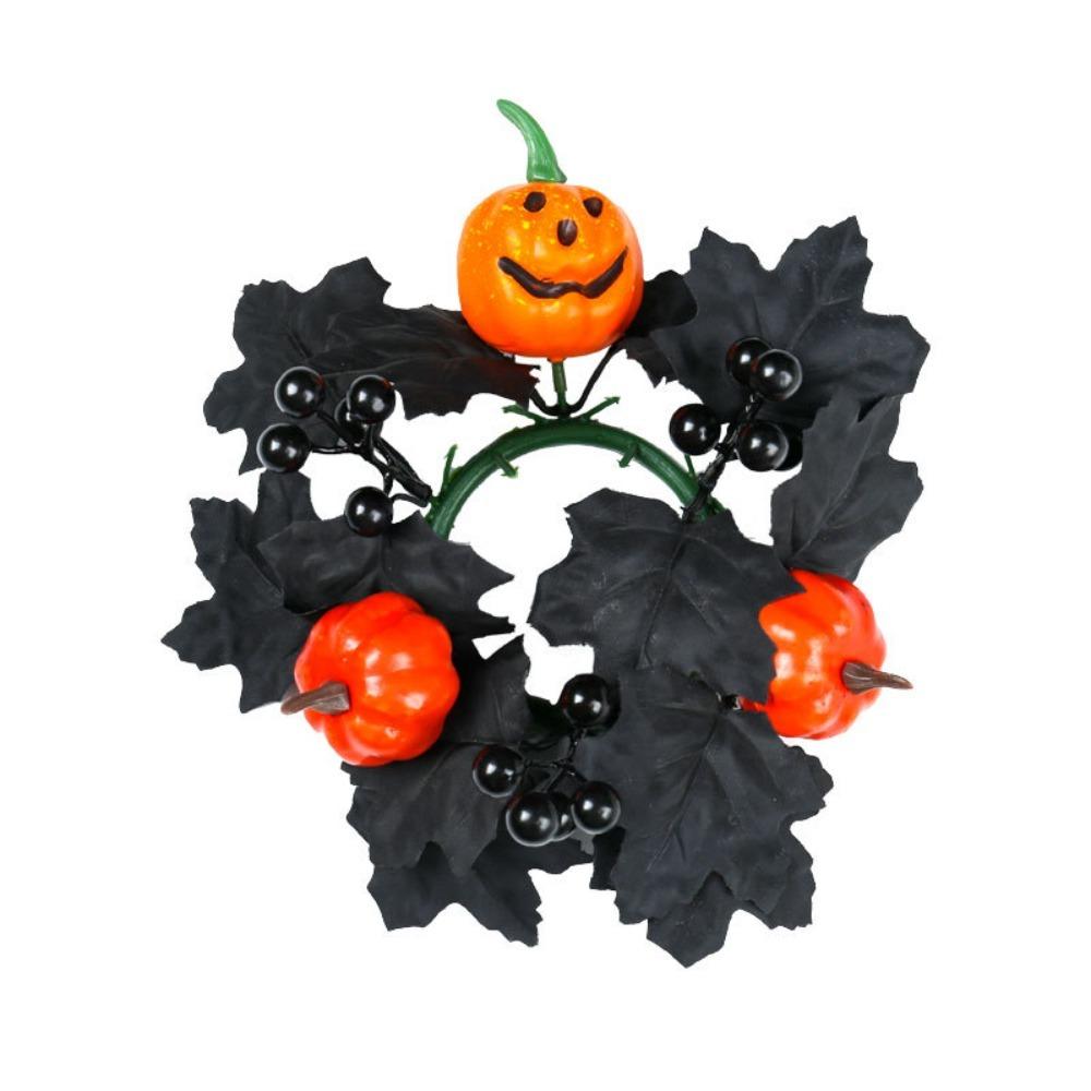 Simulated Maple Leaf Halloween Candle Wreath Artificial Wreath Ornament Festival