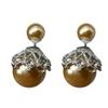 Double Sided Imitation Hollow Flower Ball Ear Stud AVE