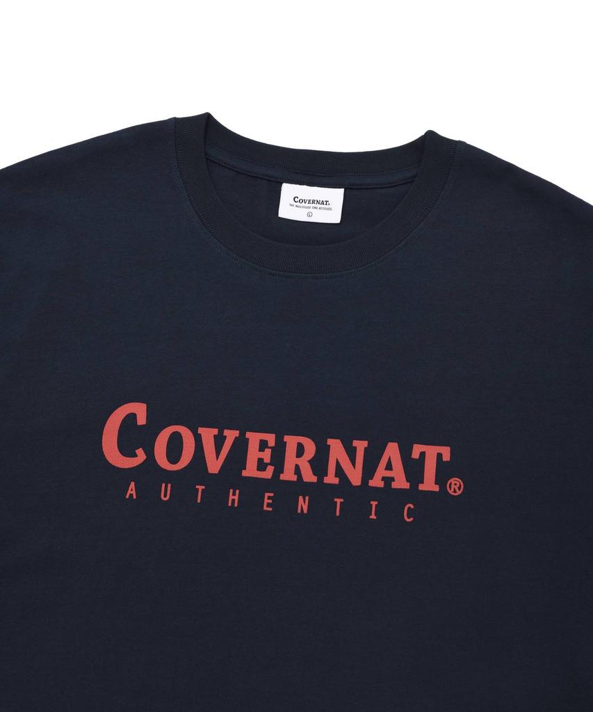 COVERNAT Оригинальная футболка с логотипом, темно-синяя