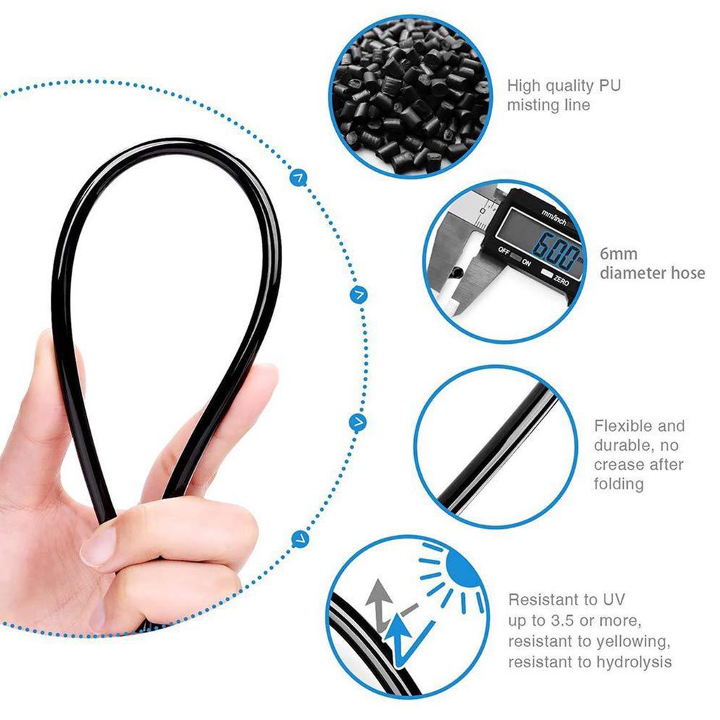 50FT Misting Cooling System Outdoor Misting Line Cooling Watering Sprayer Kit DIY Saving Water