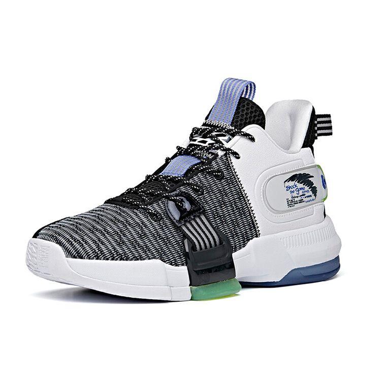 Anta Lightweight 2 Anti-Slip Breathable Low-Top Basketball Shoes Men Sneakers Black White Green 112121610-1