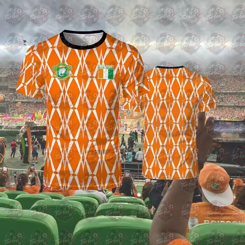 2026 New Ivory Coast Themed T-shirt Outdoor Sports Breathable Quick-drying Jersey Unisex Africa Cup Of Nations Fan Jersey