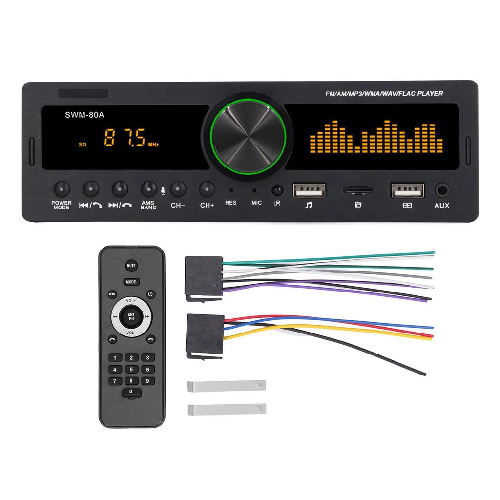 Car Stereo MP3 Player 12V Bluetooth 5.0 AUX Input FM AM Radio Power Off Memory Function Car Stereo