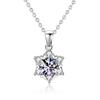 New 925 Sterling Silver 1 .0 Carat D Color Moissanite Snowflake Pendant Necklaces For Women Bride Sparkling Wedding Jewelry Gift