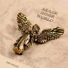 Vintage Brass Blessed Guardian Angel Figurines Miniatures Desktop Ornaments Lovely Small Statue Home Decoration Crafts