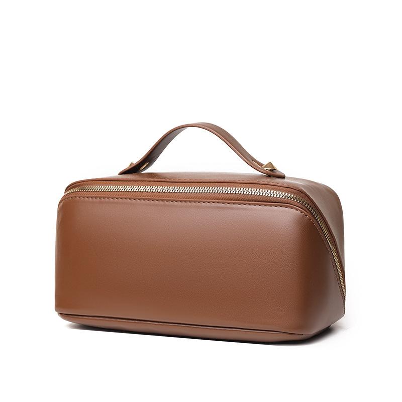 2025 Large Capacity Cosmetic Bag Fashion PU Handbag Women's Texture Women's Bag Douyin New Business Commuter Bag Trend