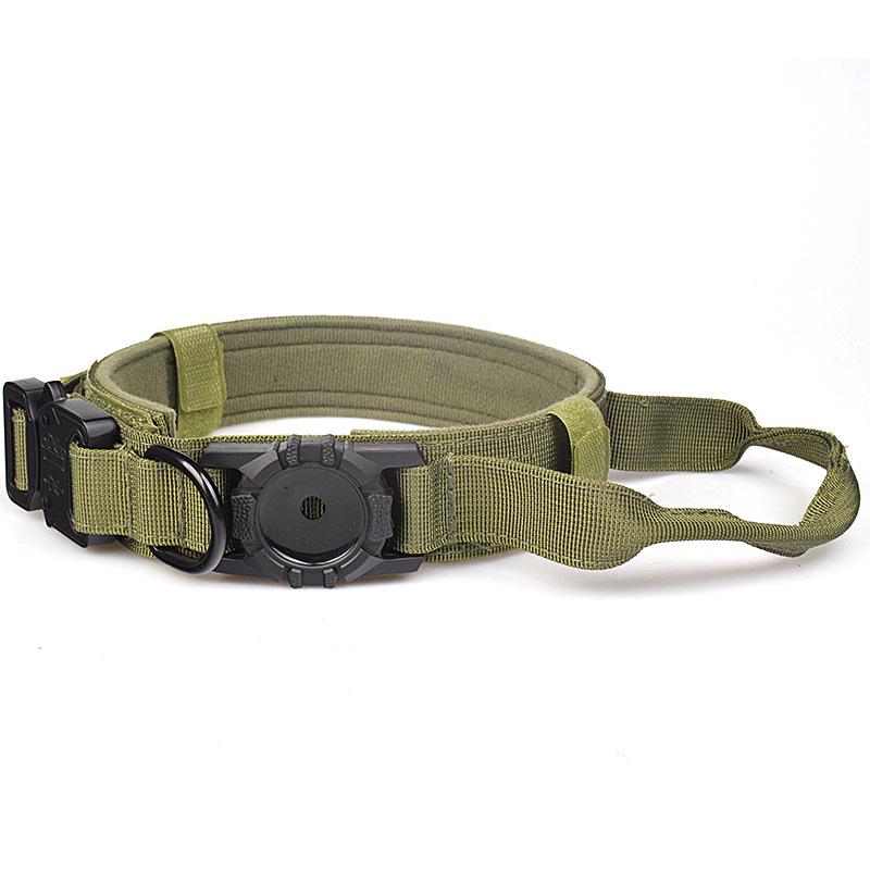 Adjustable Nylon Tactical Dog Collar for AirTag – Anti-Escape & Anti-Explosion