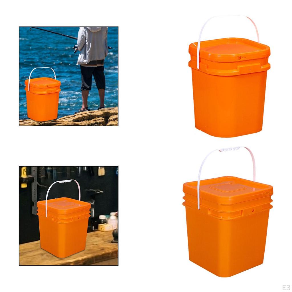 Квадратное ведро пустая банка для краски легкая удобная прочная с крышкой для хранения продуктов питания