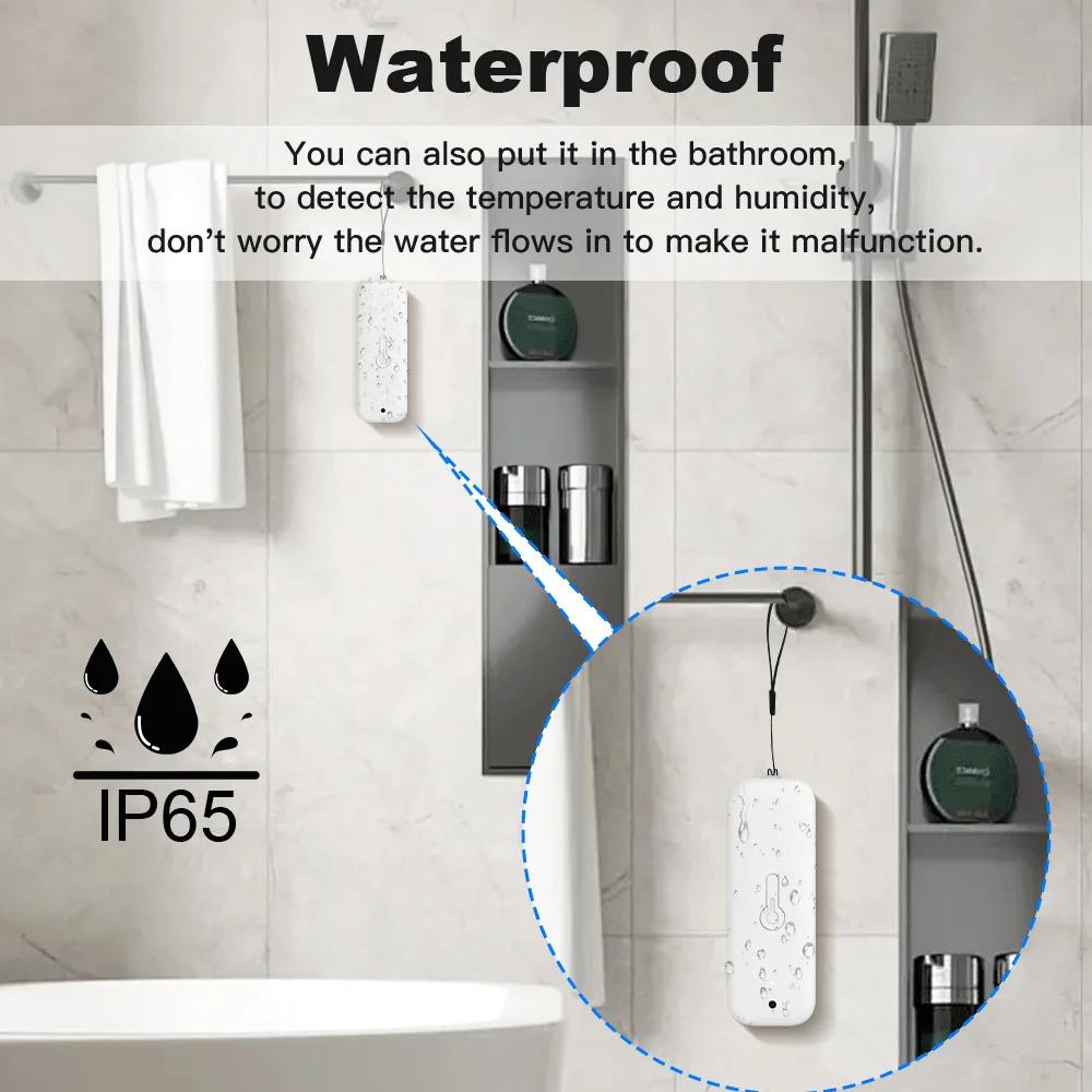 Tuya Zigbee Temperature Humidity Sensor Thermometer IP65 Waterproof Compatible with Smart Life & Google Assistant