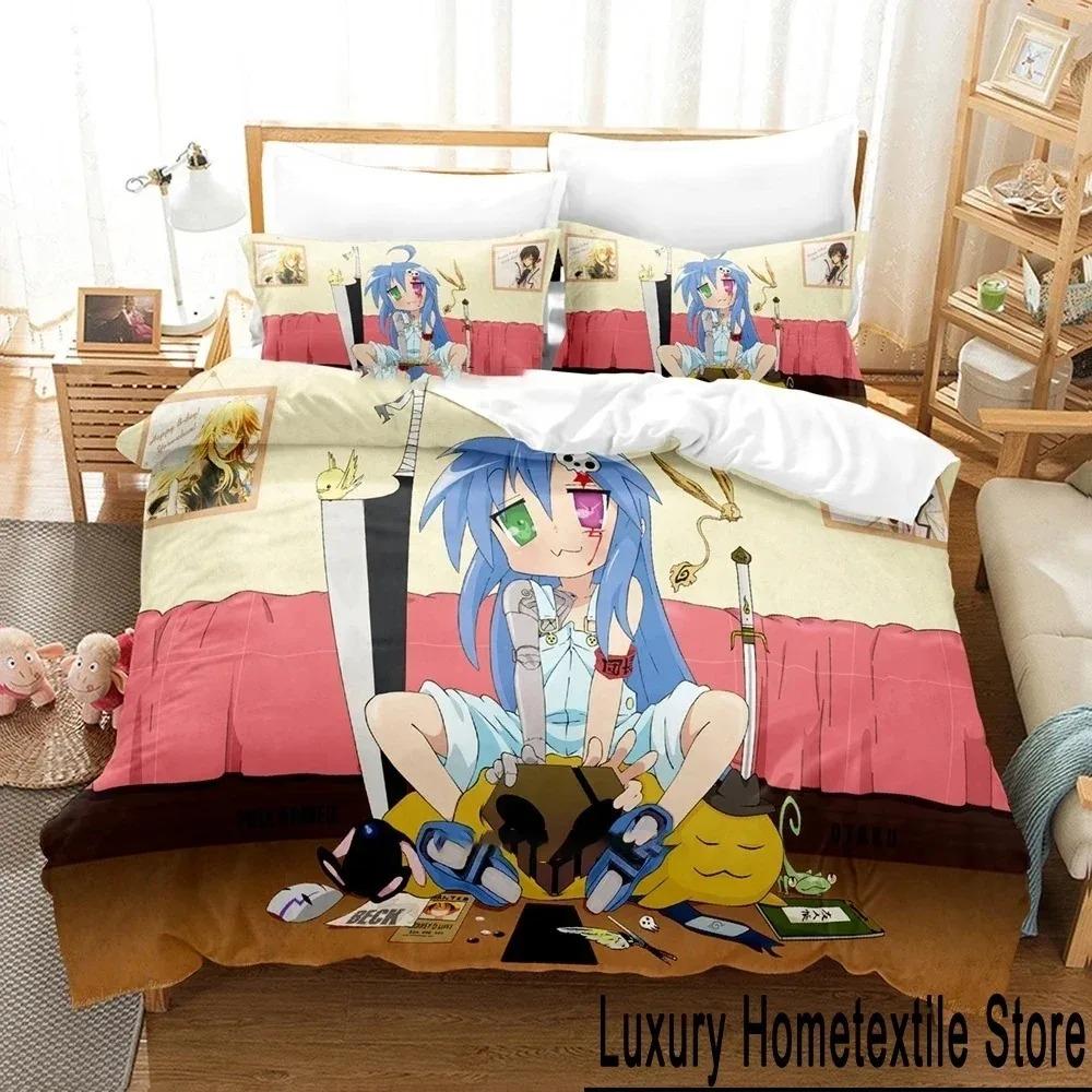 Аниме Konata Izumi Lucky Star Постельное белье Пододеяльник Постельный комплект Одеяло Чехол Наволочка Одеяло King Queen Size Мальчики Взрослые