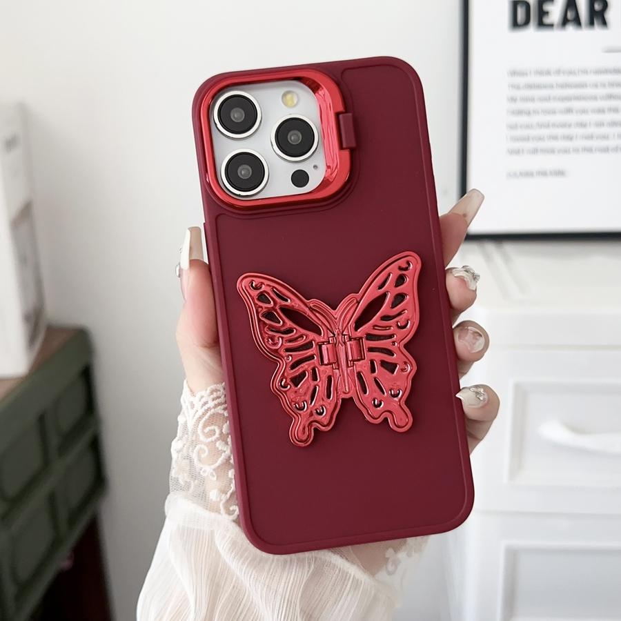 Чехол для телефона с кронштейном для камеры и бабочкой с 3D покрытием для IPhone Samsung Redmi OPPO VIVO