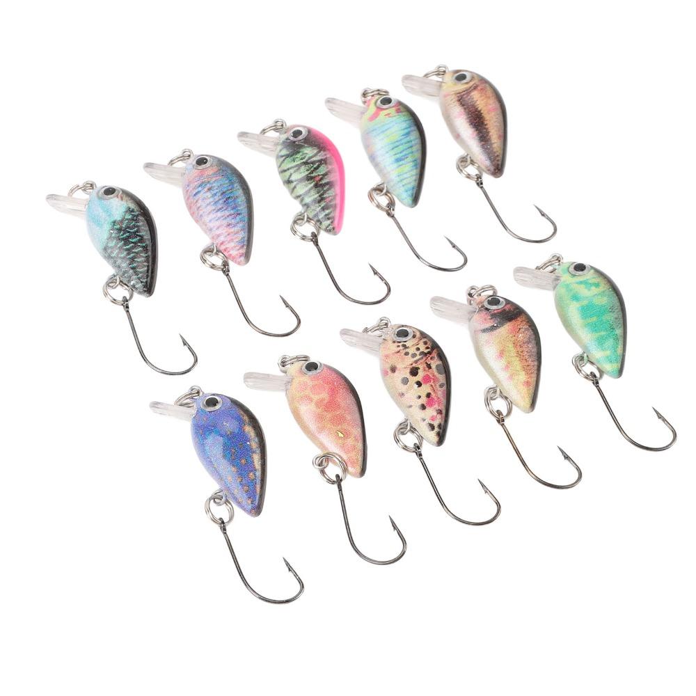 10PCS Built-in Rattle Hard Baits 3cm 1.5g Swimbait Lures Durable Crankbait Lures Saltwater Fishing