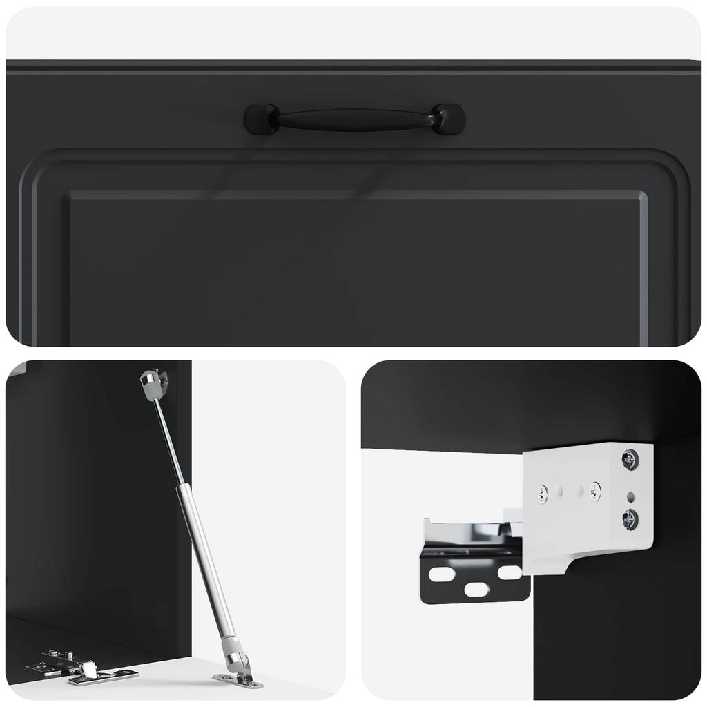 Wall Mounted TV Cabinet Black 98 x 31 x 30 cm Engineered Wood