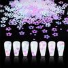 Holographic Laser Nail Decoration 12 Grids Plum Christmas Series Butterfly Nail Glitter Sequins