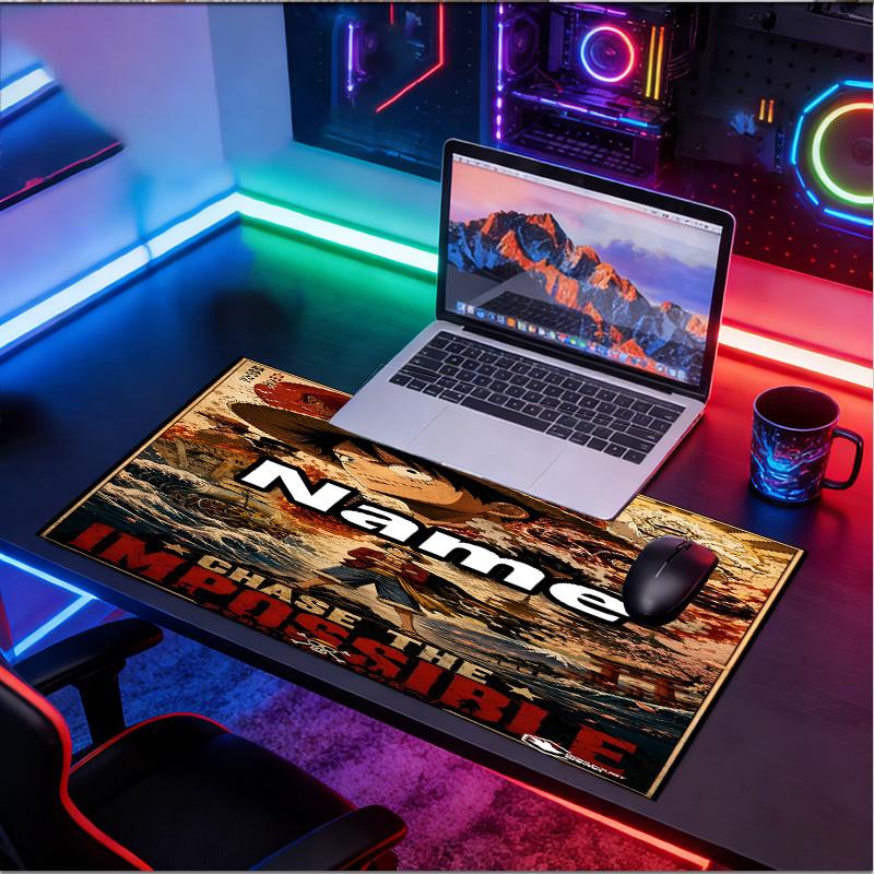 Custom Name Personalized One Piece Pattern Mousepad, Laptop PC Desk Mat, Decorative Desk Mat for Home Keyboard Pad Gift