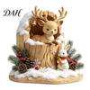 Layered Wood Art Fairy Tale Little Boy and Fox Wooden Figurine, Rustic Desktop Statue, Artistic Carved Vintage Home Accents Sculpture Ornament
