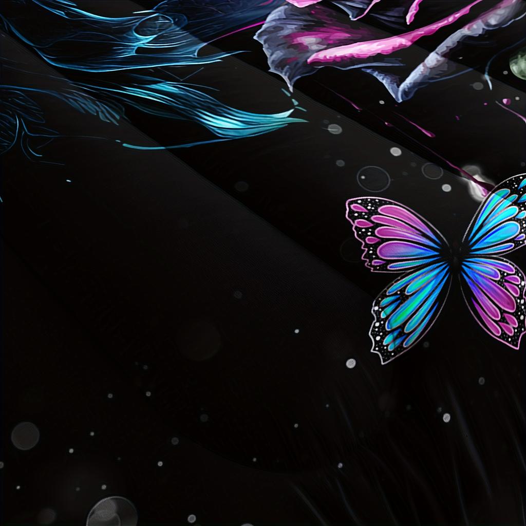 3pcs Skull Bedding Set Queen Size, Goth Bedding Sets Queen Skull Comforter Set, Rose Comforter Halloween Skull Cover