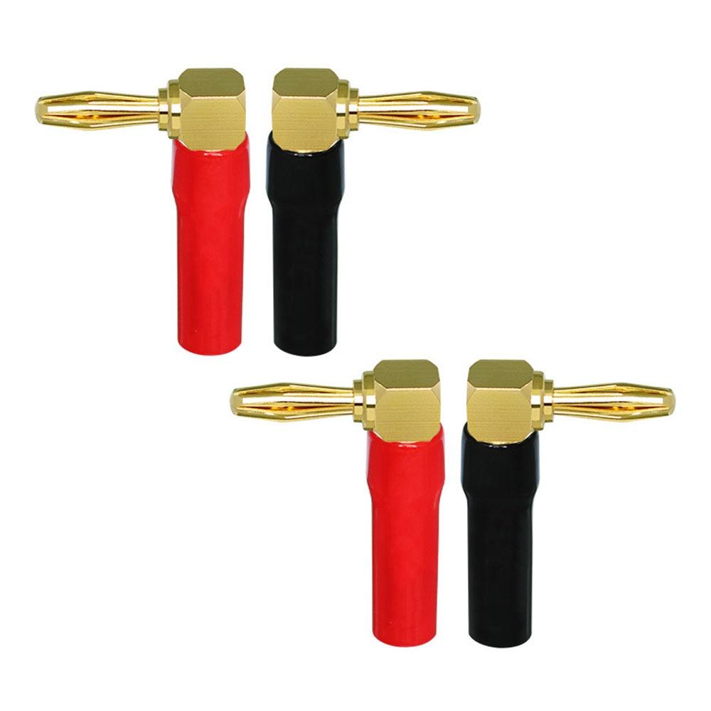 2/4Pcs 24K Gold Plated Gold Plated Audio Connector Self-locking Banana Plug Audio Cable Adapter