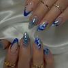Three-dimensional Wave Star French Wearable Armor 24 Pieces Press On Nails