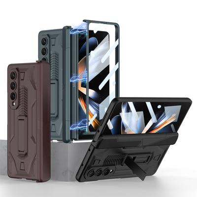 Магнитный складной бронированный чехол для Samsung Galaxy Z Fold 4 5g с кронштейном, противоударный, с полной защитой от падений