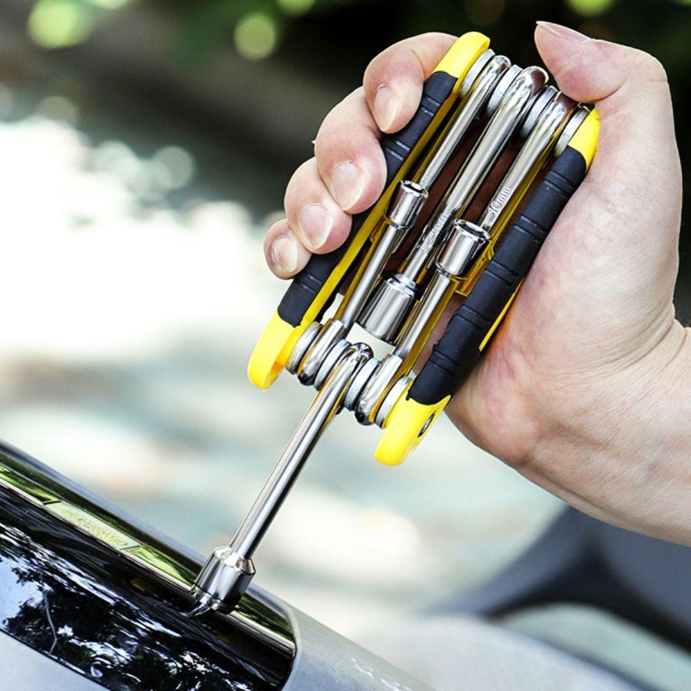 Складной торцевой ключ высокой твердости, шестигранная отвертка, гаечный ключ 6 в 1, торцевой ключ для велосипеда