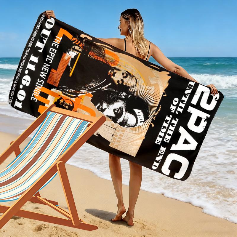 2Pac: Until End Time beach towel Beach towel for vacation photos Portable for travel quick-drying swim towel Absorbent bath towel Outdoor pool towel