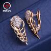 Clip Earrings For Women Cubic Zirconia Fashion Leaf Stud Earrings Jewelry For Wedding Party Gifts