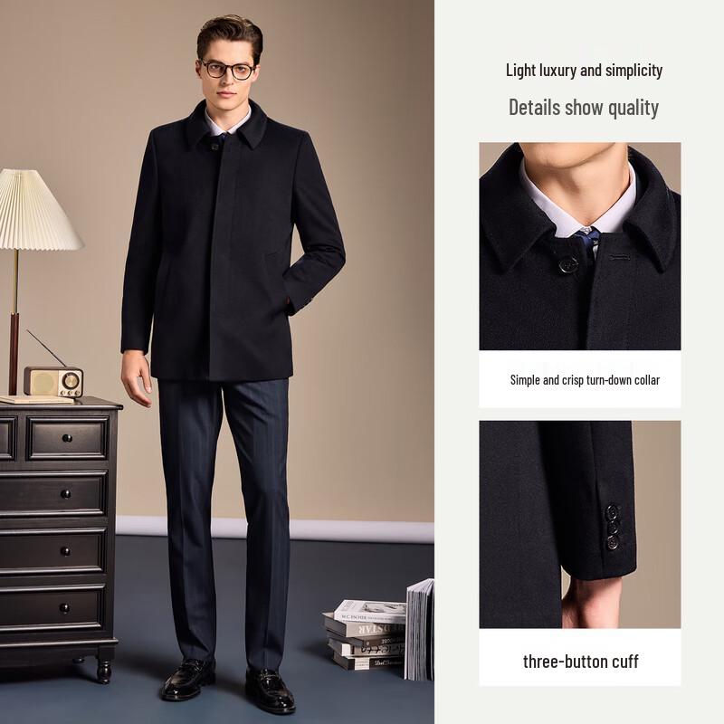 Antonio Men's Luxury Cashmere Wool Blend Winter Overcoat