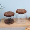 1 шт. Деревянная крышка Вакуумный контейнер для кофейных зерен Прозрачные стеклянные банки для хранения продуктов Бытовой влагостойкий контейнер