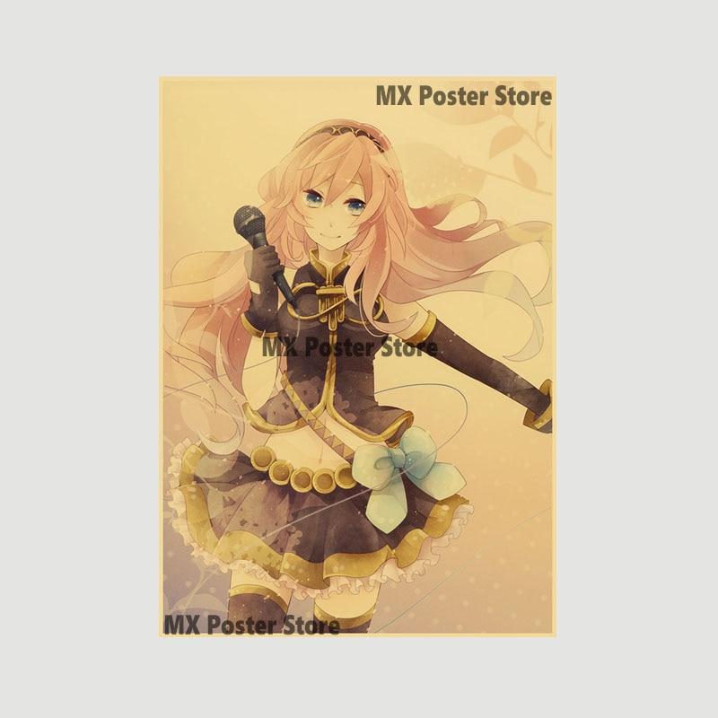 Аниме идол мультфильм певец Мику плакат HD печать крафт-бумага ретро настенные художественные фотографии спальня декоративная живопись домашний декор подарки