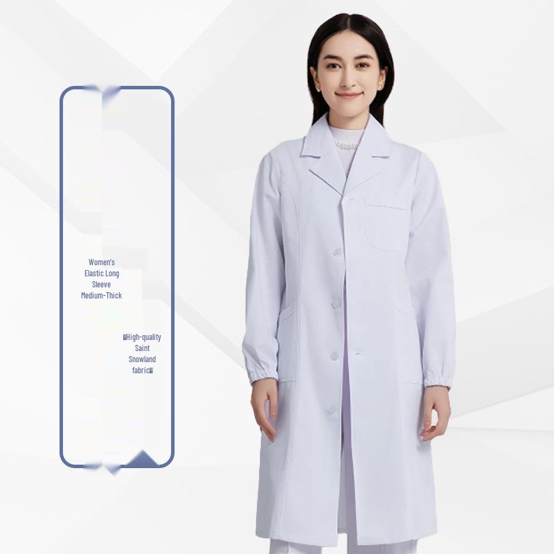 Унисекс Белый халат для врачей, студентов и лабораторных работников - Варианты с длинным и коротким рукавом