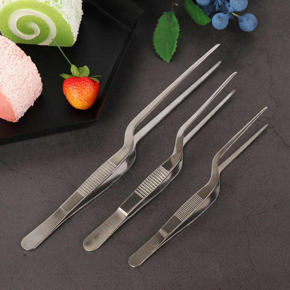 6 Sizes Grill Serving Presentation Chef Stainless Steel Food Tweezer Pliers Barbecue Tongs BBQ Clip