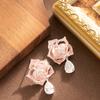Французские нежные маленькие свежие капающее масло трехмерные серьги-цветы розы женские легкая роскошь высококачественные серьги со сладким темпераментом