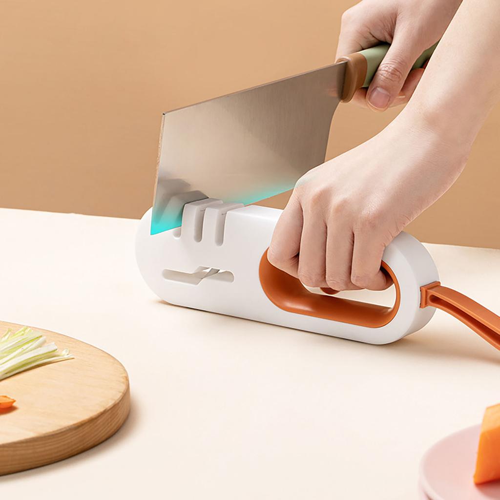 Точилка для кухонных ножей 4 в 1 Предотвращающая скольжение Экономящая труд Ручной инструмент для заточки ножей и ножниц с