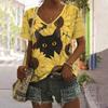 V-neck T-shirt Daily Fashion Tops Women's Short Sleeve Floral Printed Patterns Plus Size Loose Women's Clothing Outdoor T-Shirt