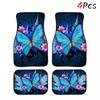 Vintage Car Foot Mats Carpet Patterned Foot Mats Blanket Dirty Resistant Floor Mats Set of 4