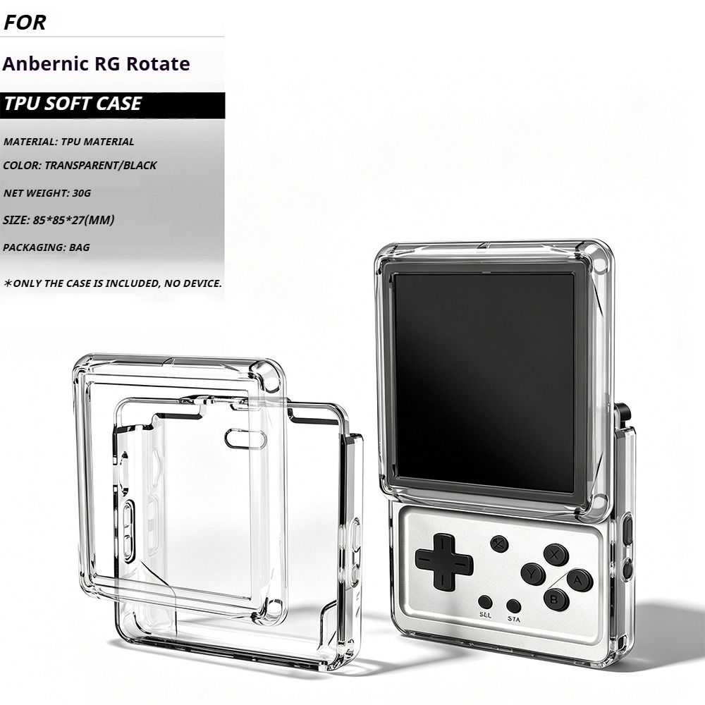 Waterproof Handheld Console Protective Case Wear-Resistant Clear Shell for ANBERNIC RG Rotate