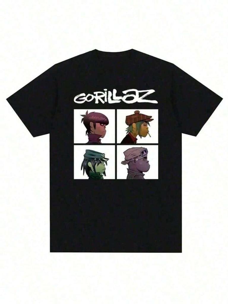 Унисекс Футболка с Принтом Панк-Рок Группы Gorillaz