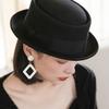 Elegant trendy top hat French flat hat spring and summer concave top curled brim hat women's sun hat foreign style fashion hat