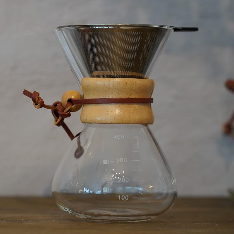 ДЕМИ ЛУС. кофеварка стеклянная кофейная капельница с фильтром из нержавеющей стали кофейная капельница ручной работы из термостойкого стекла (400мл)
