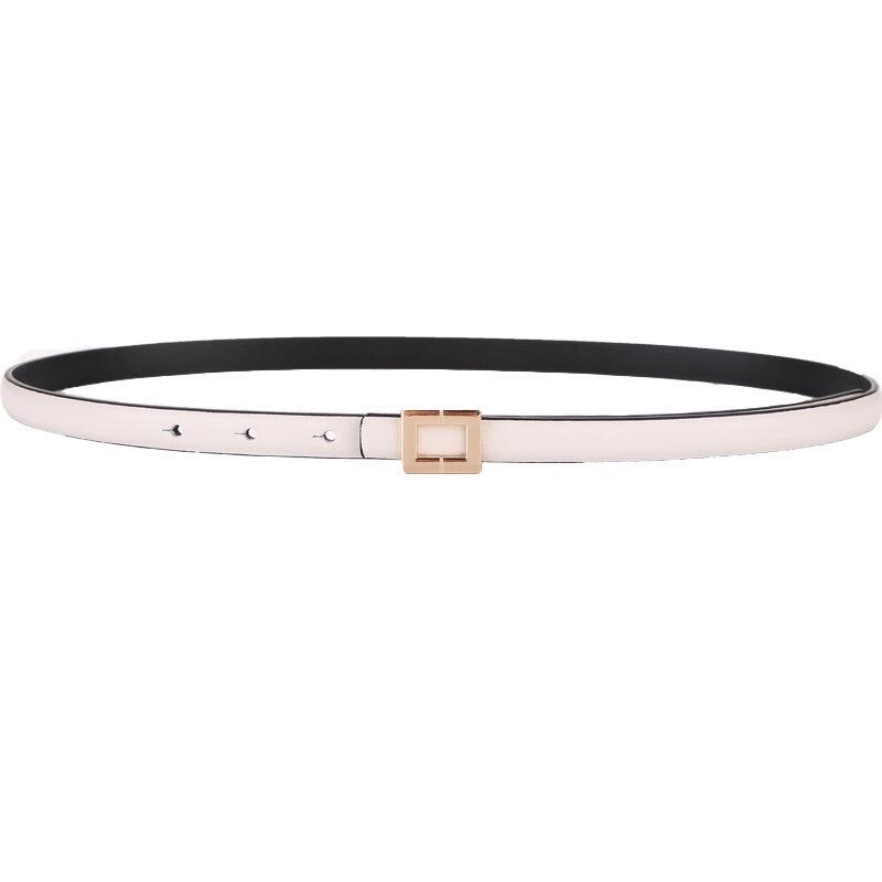 Meier Square buckle genuine leather thin belt skirt small waistband first layer cowhide women's thin belt