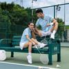 Li Ning Sponsorship Series Brand Logo Print Slim Fit Short Sleeve Polo Shirt Men Polo Shirts New-Aurora-Blue APLS227-1