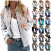 Женская верхняя одежда с длинным рукавом и принтом, повседневные топы на молнии, кардиган, рубашка, тонкая куртка для женщин