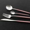 Матовый серебряный набор столовой посуды из нержавеющей стали 18/10, набор столовых приборов с круглой ручкой, вилка, нож, ложка, набор столовых приборов, набор кухонного серебра