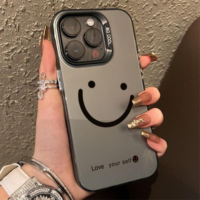 Smile Cheeks Electroplate Silver IMD Phone Case For iPhone 17 16 15 14 13 12 11 Pro Max 17 Air 16E X XS XR Matte Bumper Cover